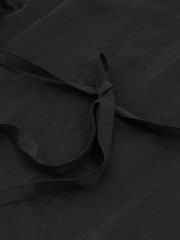 Reiss Black Soleya Linen-Blend Cap-Sleeve T-Shirt - Image 6 of 6