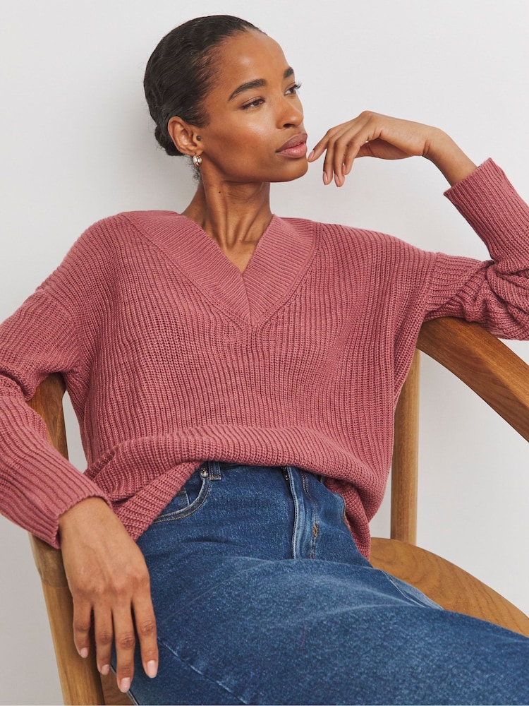 JD Williams Pink V-Neck Tunic - Image 1 of 4