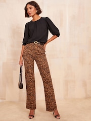 Friends Like These Black 3/4 Sleeve Shirred Cuff Blouse - Image 3 of 4