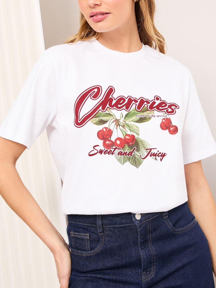 Friends Like These White/Red Crew Neck Boxy Graphic T-Shirt - Image 1 of 5