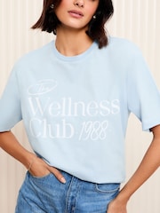 Friends Like These Blue Crew Neck Boxy Graphic T-Shirt - Image 1 of 4