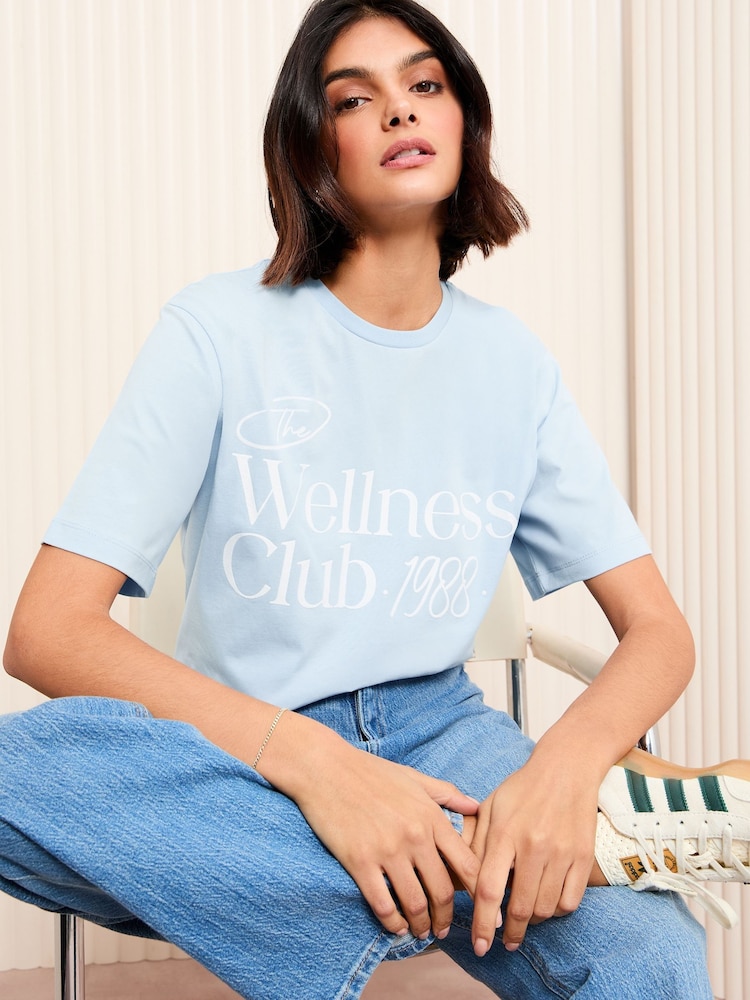 Friends Like These Blue Crew Neck Boxy Graphic T-Shirt - Image 2 of 4