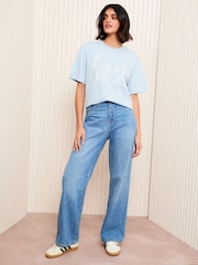 Friends Like These Blue Crew Neck Boxy Graphic T-Shirt - Image 3 of 4