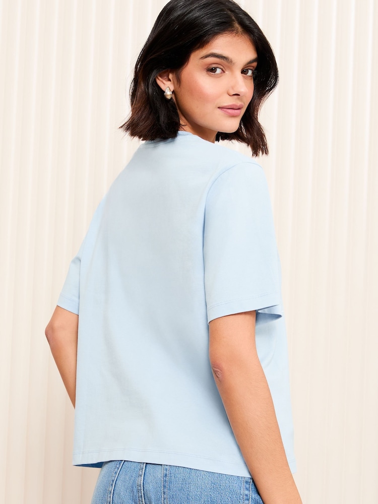 Friends Like These Blue Crew Neck Boxy Graphic Print T-Shirt - Image 4 of 4 Friends Like These Blue Crew Neck Boxy Graphic Print T-Shirt - Image 4 of 4