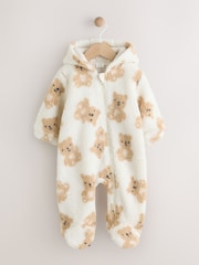 Natural Baby Bear All Over Print Borg Pramsuit (0-18mths) - Image 1 of 6