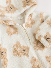 Natural Baby Bear All Over Print Borg Pramsuit (0-18mths) - Image 4 of 6