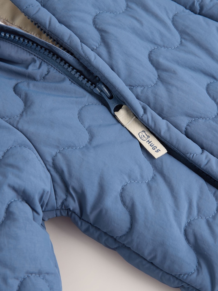 Navy Quilted Hooded Nylon Baby All-In-One (0-18mths) - Image 5 of 6