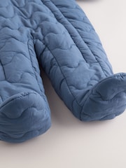 Navy Quilted Hooded Nylon Baby All-In-One (0-18mths) - Image 6 of 6