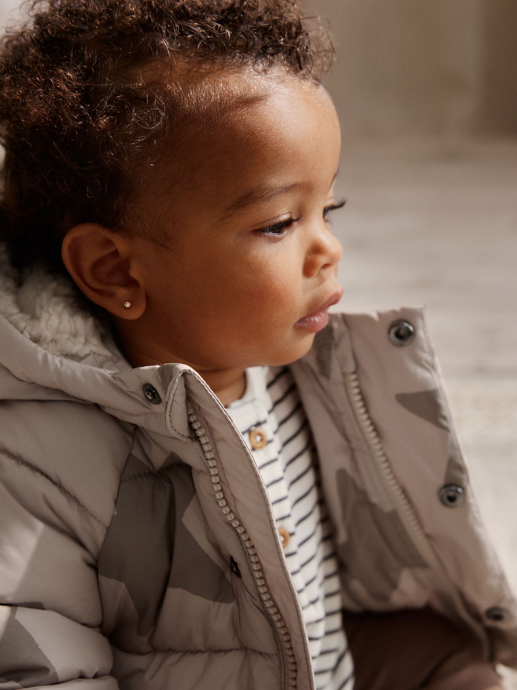Buy Natural Star All Over Printed Baby Puffer Jacket (0mths-2yrs