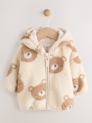 Natural Bear Face Zip Through - Baby Fleece Zip Jacket (0mths-2yrs) - Bild 1 von 6