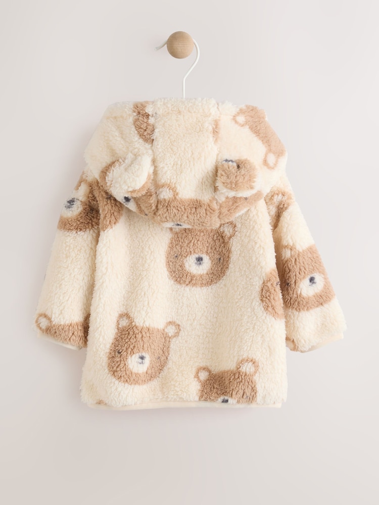 Natural Bear Face Zip Through - Baby Fleece Zip Jacket (0mths-2yrs) - Bild 2 von 6