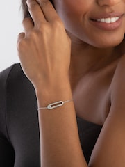 Beaverbrooks Sterling Silver Cubic Zirconia Glide Bracelet - Image 4 of 5