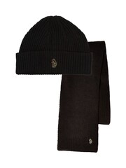 Luke 1977 Dexy Knitted Black Beanie And Scarf Set - Image 2 of 5