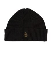 Luke 1977 Dexy Knitted Black Beanie And Scarf Set - Image 3 of 5