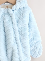 Blue Baby Faux Fur Hooded Pramsuit (0mths-2yrs) - Image 3 of 8