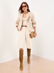 Lipsy Cream Brushed Textured Short Swing Back Jacket - Image 2 of 4
