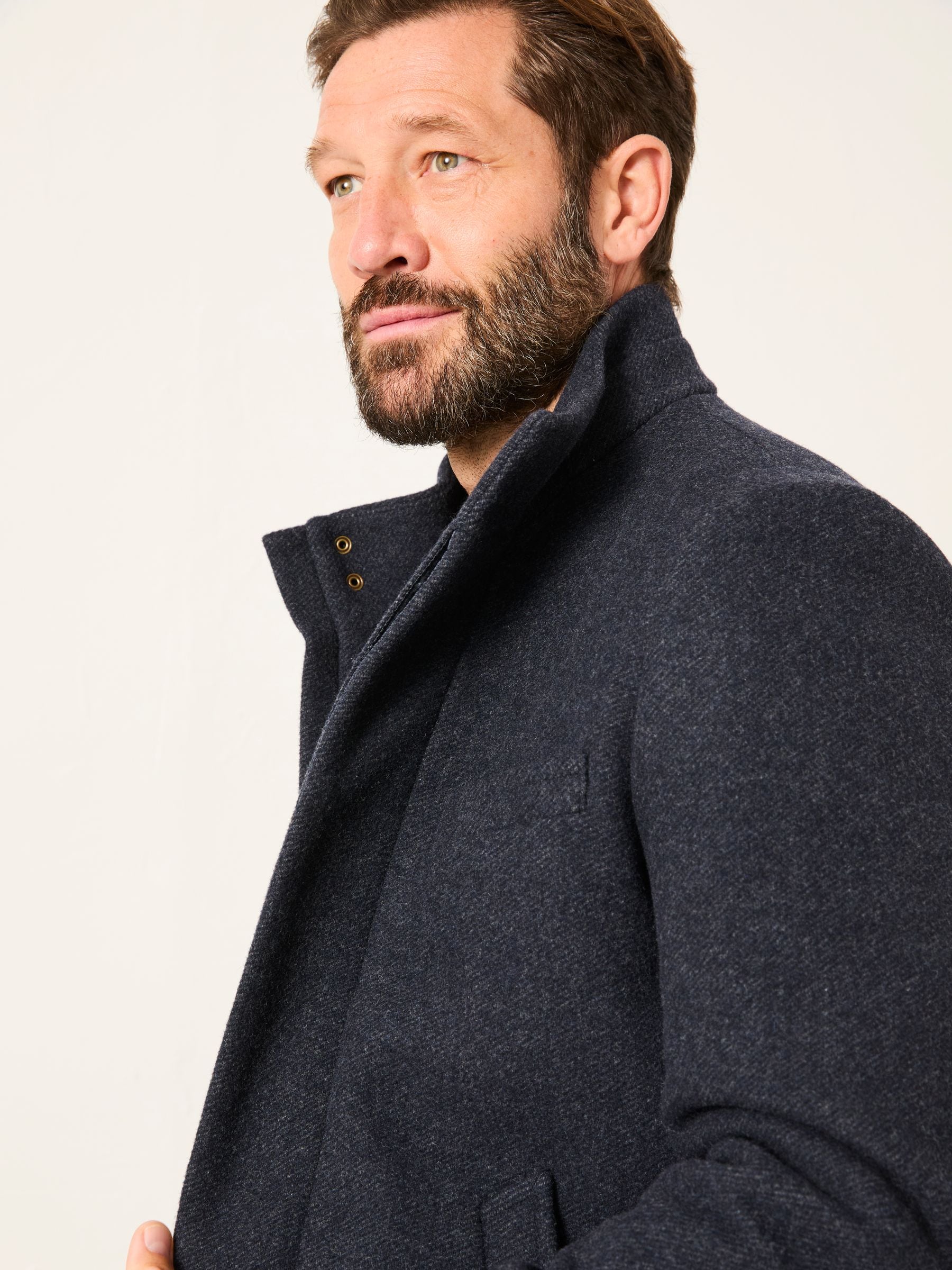 Buy FatFace Pendeen Navy Wool Mix Overcoat from Next Iceland