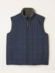 FatFace Tromso Navy 2 in 1 Reversible Gilet - Image 1 of 2