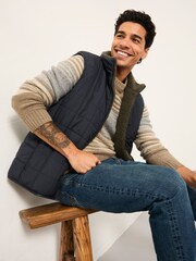 FatFace Tromso Navy 2 in 1 Reversible Gilet - Image 4 of 8