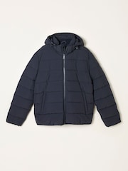 Marinha - FatFace Hooded Puffer Jacket - Imagem 1 de 1