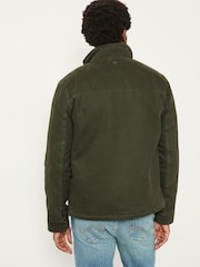 FatFace Wardly Khaki Green Canvas Funnel Neck Jacket - Image 2 of 5