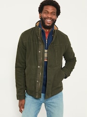FatFace Wardly Khaki Green Canvas Funnel Neck Jacket - Image 4 of 5