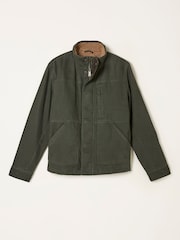 FatFace Wardly Khaki Green Canvas Funnel Neck Jacket - Image 5 of 5