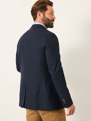 FatFace Witley Navy Wool Mix Herringbone Blazer - Image 3 of 7