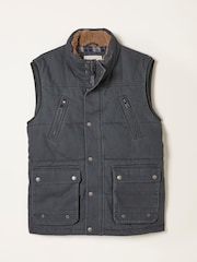 FatFace Warton Charcoal Grey Two Pocket Funnel Gilet - Image 1 of 1