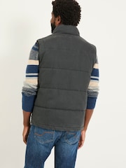 FatFace Warton Charcoal Grey Two Pocket Funnel Gilet - Image 2 of 5