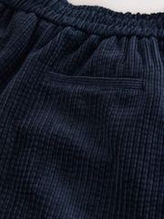 Navy Wide Leg Soft Cord Trousers - Image 4 of 4