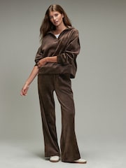 Chocolate Brown Soft Feel Cord Wide Leg Trousers - Image 2 of 8