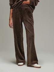 Chocolate Brown Soft Feel Cord Wide Leg Trousers - Image 3 of 8