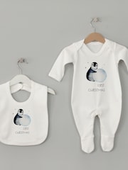 Personalised First Christmas Sleepsuit & Bib Set by Koko Blossom - Image 3 of 4