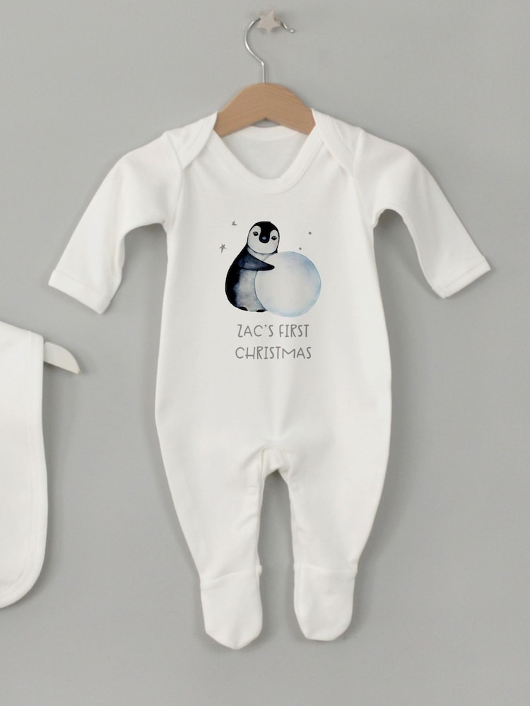 Personalised First Christmas Sleepsuit & Bib Set by Koko Blossom - Image 4 of 4