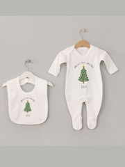Personalised First Christmas Sleepsuit & Bib Set by Koko Blossom - Image 1 of 3