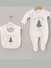 Personalised First Christmas Sleepsuit & Bib Set by Koko Blossom - Image 2 of 3