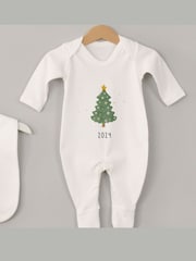 Personalised First Christmas Sleepsuit & Bib Set by Koko Blossom - Image 3 of 3