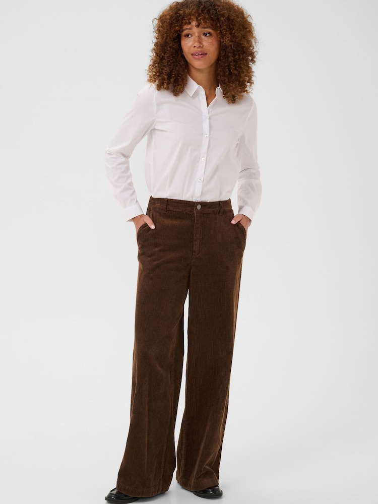 Kaffe Brown Wide Leg Longline Trousers - Image 2 of 8 Kaffe Brown Wide Leg Longline Trousers - Image 2 of 8