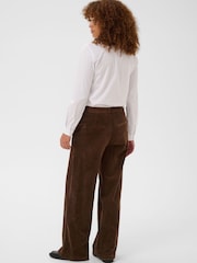 Kaffe Brown Wide Leg Longline Trousers - Image 5 of 8