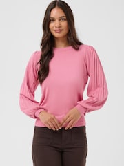 Kaffe Pink Lone Long Sleeve Knit Pullover Jumper - Image 1 of 7
