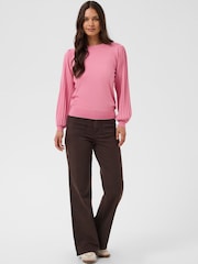 Kaffe Pink Lone Long Sleeve Knit Pullover Jumper - Image 2 of 7