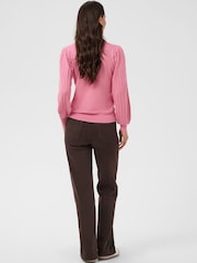 Kaffe Pink Lone Long Sleeve Knit Pullover Jumper - Image 3 of 7