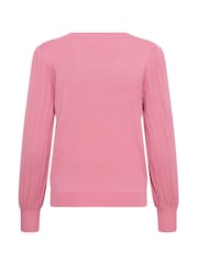 Kaffe Pink Lone Long Sleeve Knit Pullover Jumper - Image 7 of 7