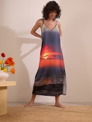 Blue Sunset Maxi Satin Slip - Image 2 of 6