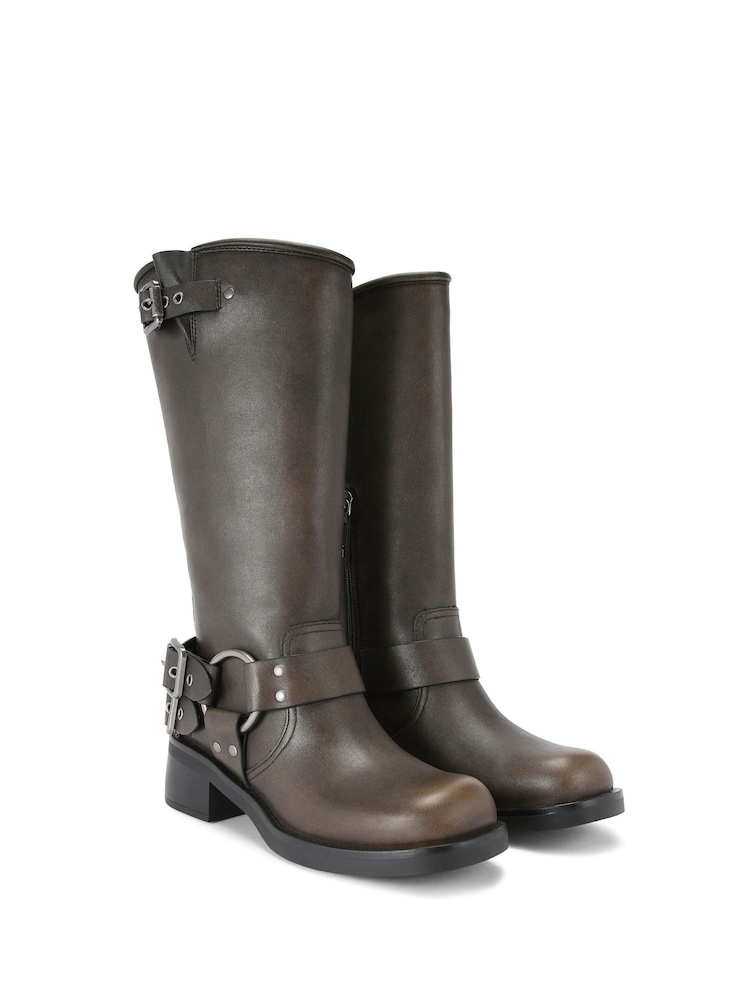 KG Kurt Geiger Trisha Biker Buckle Boots - Image 2 of 4