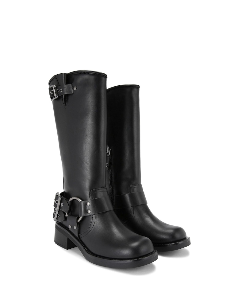 KG Kurt Geiger Trisha Biker Buckle Boots - Image 2 of 4