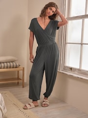 Grey Sandwash Modal Jumpsuit - Image 1 of 10