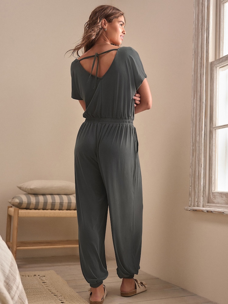 Grey Sandwash Modal Jumpsuit - Image 2 of 10