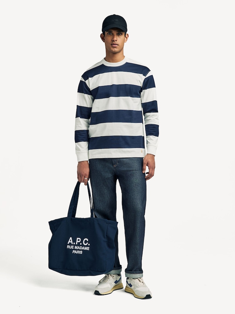 Armor Lux Blue Block Stripe Long Sleeve 100% Cotton T-Shirt - Image 2 of 12 Armor Lux Blue Block Stripe Long Sleeve 100% Cotton T-Shirt - Image 2 of 12